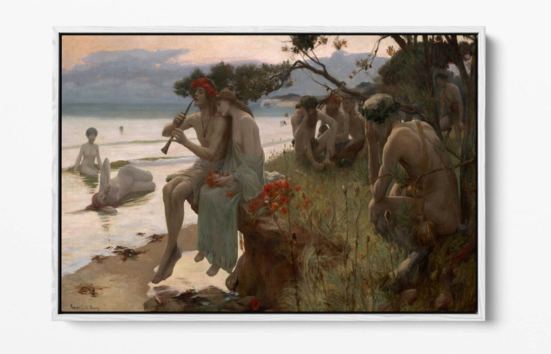 Canvas Wall Art - Rupert Bunny Pastoral Float Effect Print on 30mm Deep Frame