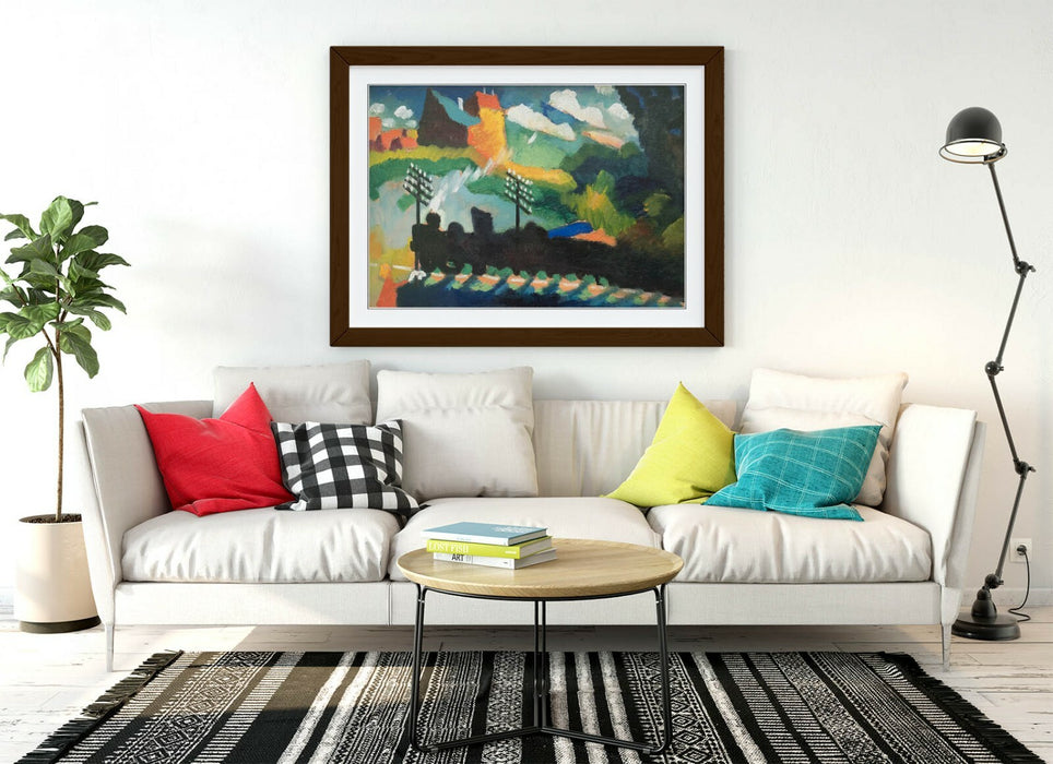 WASSILY KANDINSKY, RAILROAD AT MURNAU -FRAMED WALL ART PICTURE PRINT ARTWORK