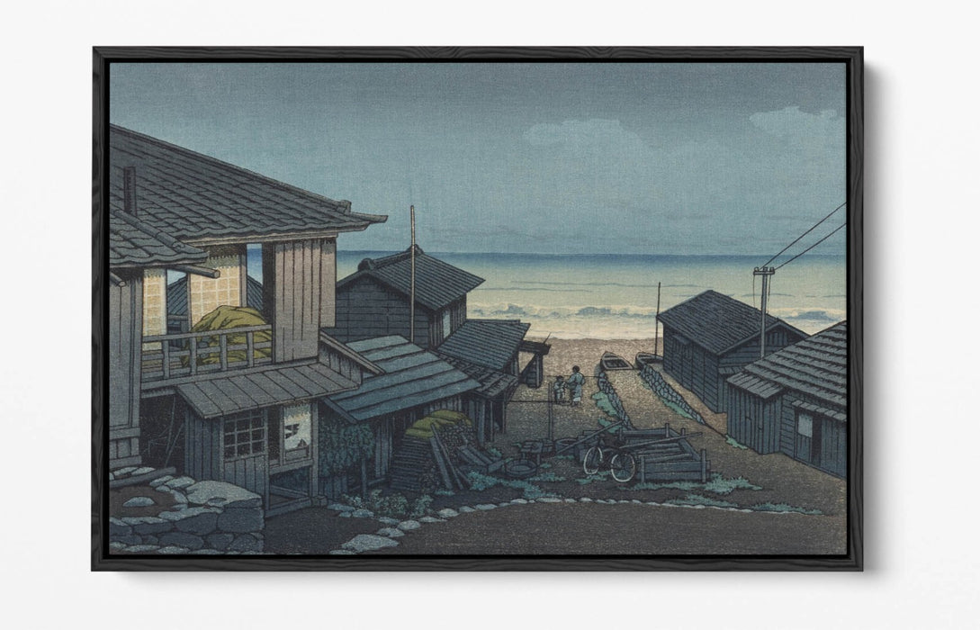 Float Effect Canvas Art - Kawase Hasui Cloudy Day At Mizuki Premium Wall Print