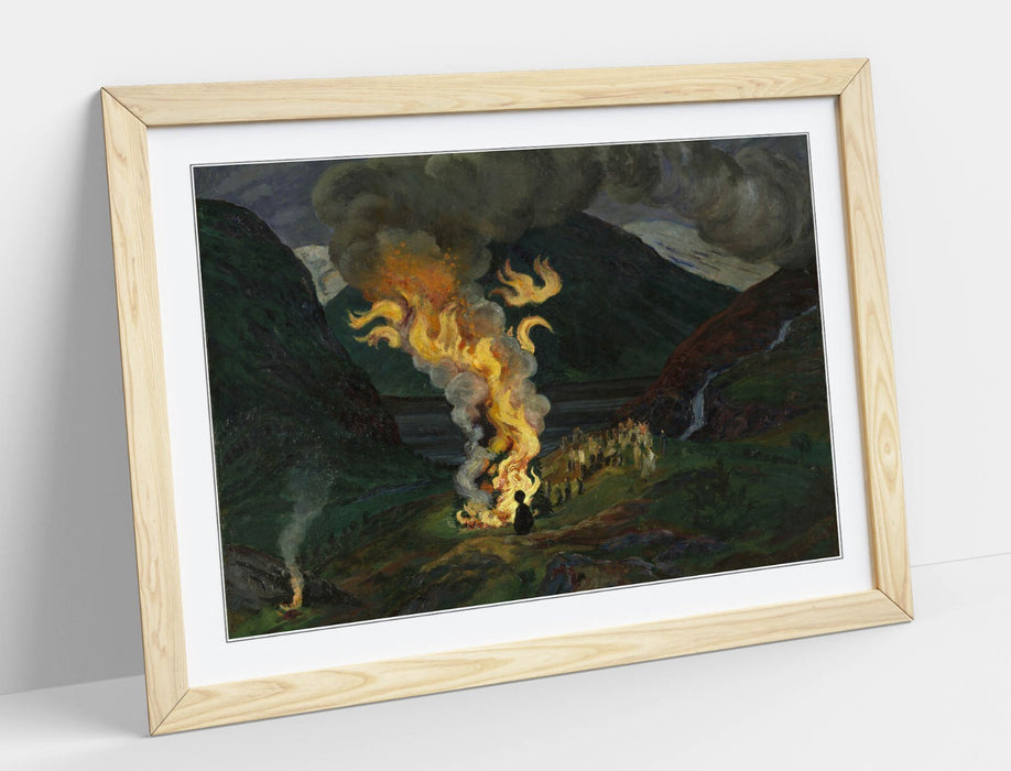 Framed Wall Art Poster - Nikolai Astrup Midsummer Night Painting | Handmade UK Art