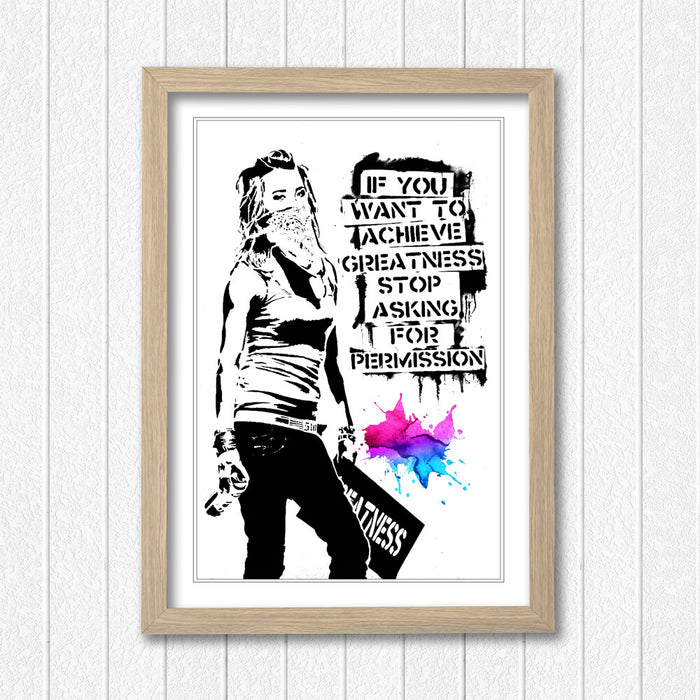 Banksy Framed Poster – Urban Art Decoration | Matte Paper Print | 4 Sizes