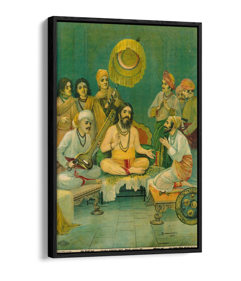 Float Effect Canvas - Dhurandhar Shivaji Ramdas Bhet Premium Wall Art Print