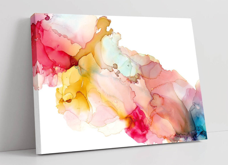 Abstract Canvas Wall Art - Multi Colour Watercolour Print | Handmade Canvas Artwork