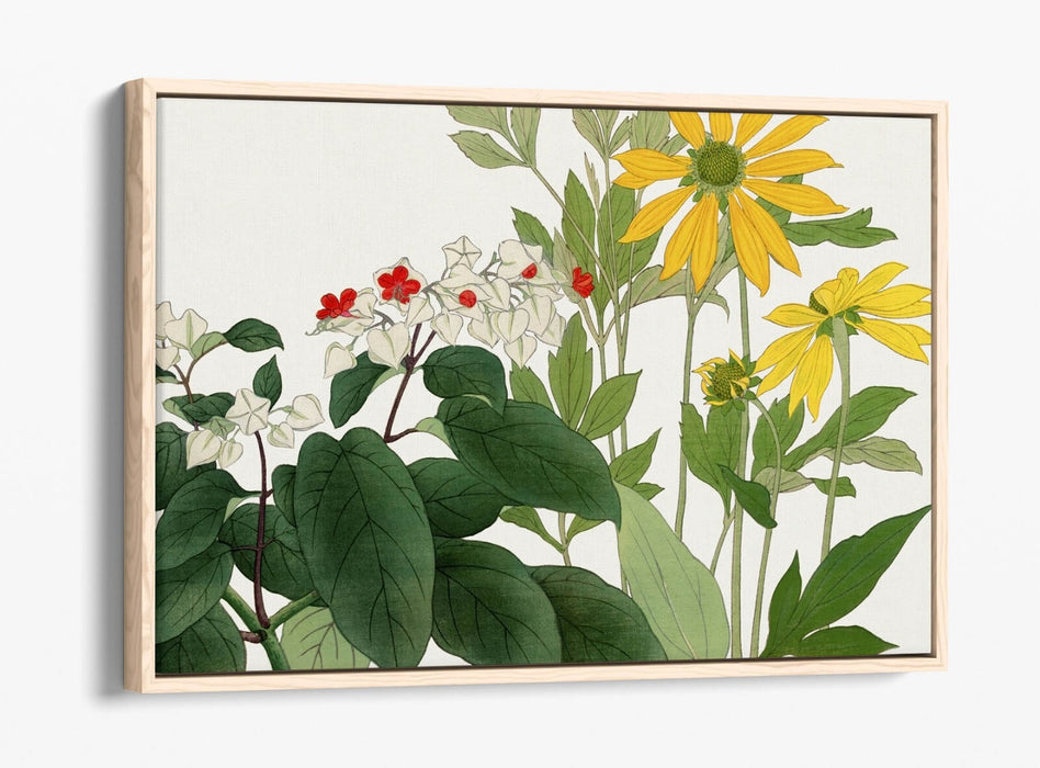 KONAN TANIGAMI, CLERODENDRUM & RUDBECKIA -FLOAT EFFECT CANVAS WALL ART PRINT