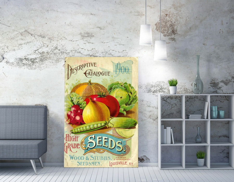 QUIRKY VINTAGE SEEDS ADVERTISEMENT ART POSTER -CANVAS WALL ART PICTURE PRINT