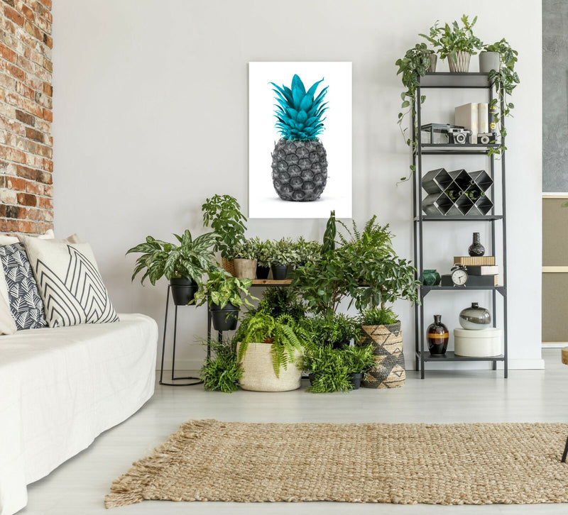 Pineapple Canvas Wall Art – Black White Pineapple Print on Premium Satin Finish Canvas