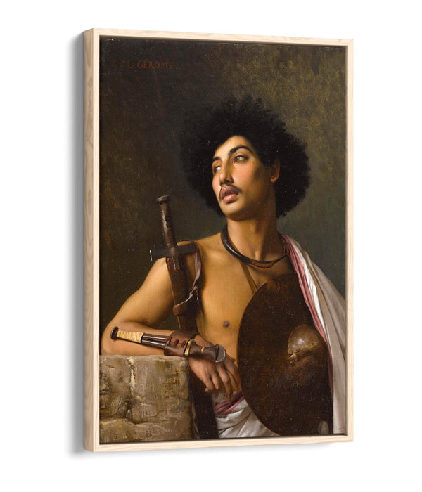 JEAN-LEON GEROME, A BISCHARI WARRIOR -FLOAT EFFECT CANVAS WALL ART PRINT