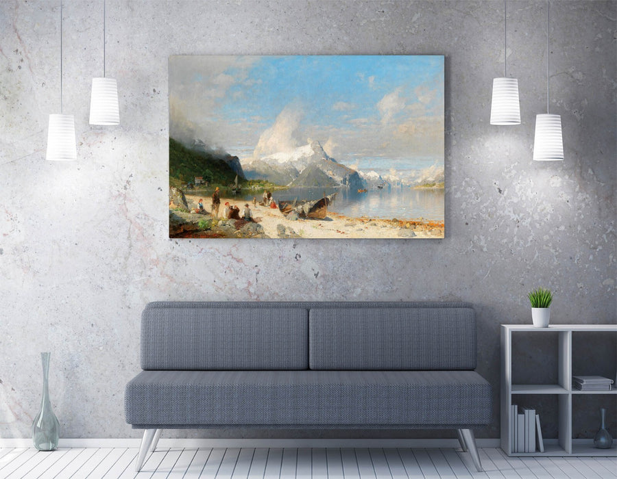 GEORG ANTON RASMUSSEN, A SUMMER DAY -CANVAS WALL ARTWORK PICTURE PRINT
