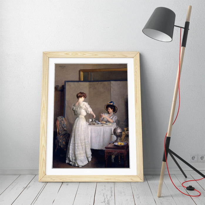 Framed Wall Art - William McGregor Paxton Tea Leaves Painting, Ready To Hang