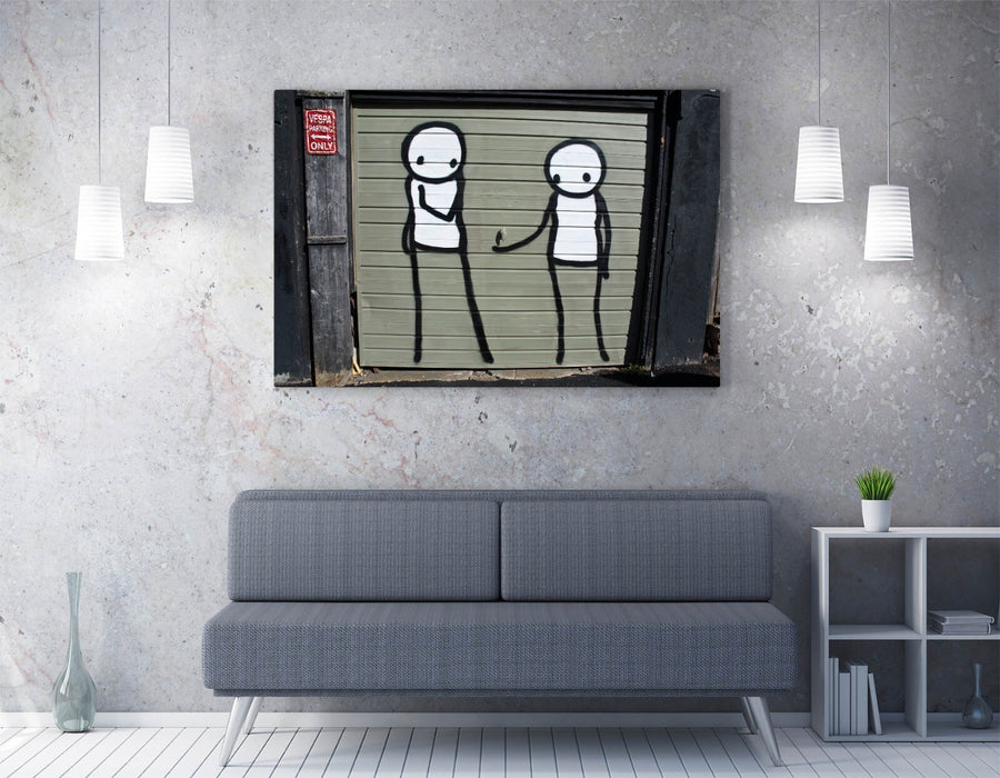Funny Graffiti Canvas - Stick Men Artwork | Handmade UK Wall Art Print