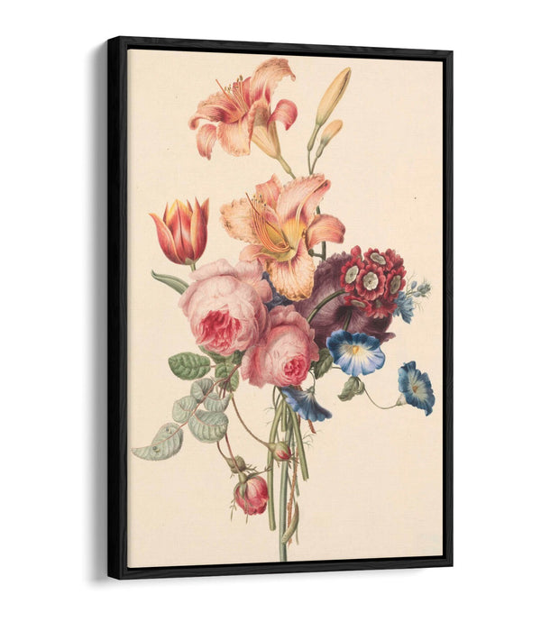 HENRIETTE GEERTRUIDA KNIP, A BOUQUET -FLOAT EFFECT CANVAS WALL ART PRINT