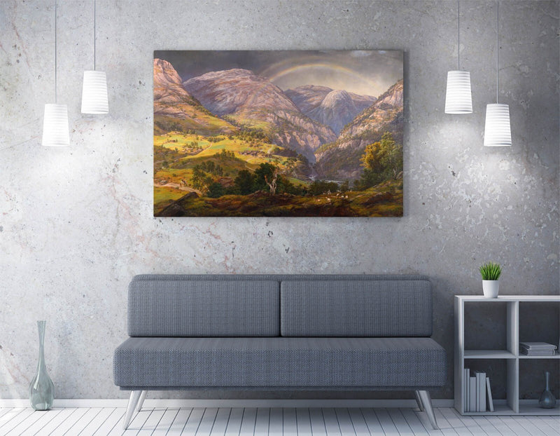 Canvas Wall Art - Johan Christian Dahl View From Stalheim Painting | Premium Varnish Finish