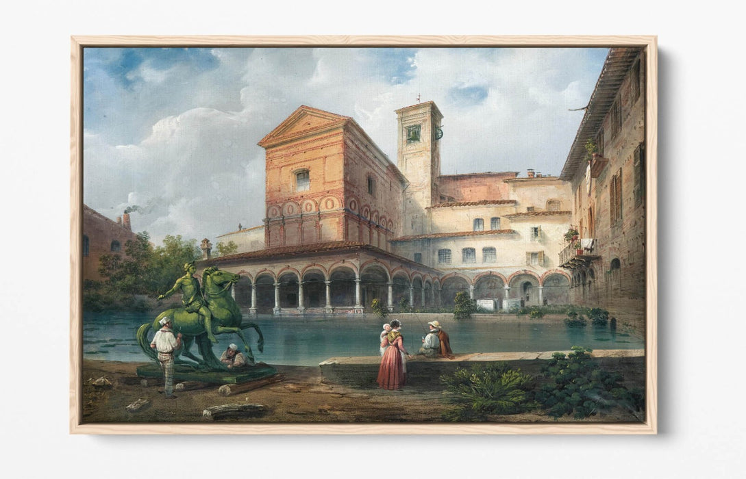 CARLO BOSSOLI, SANTA MARIA OF FONTANAS CHURCH -FLOAT EFFECT CANVAS ART PRINT