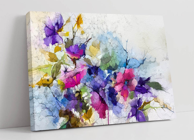 Spring Flowers Canvas - Colorful Floral Print Ready To Hang Wall Art