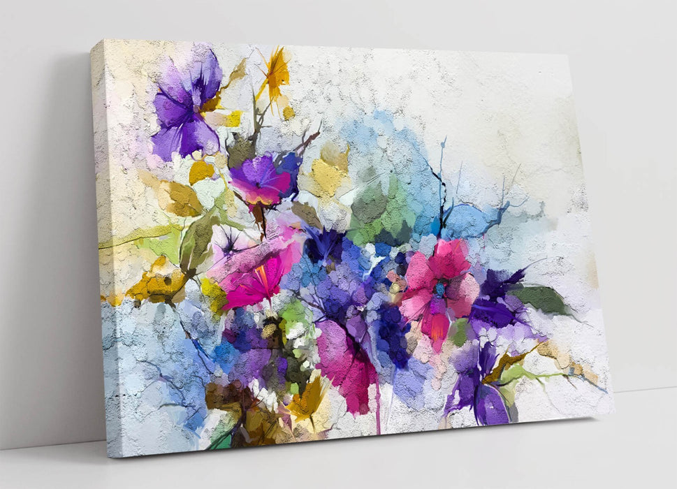 Spring Flowers Canvas - Colorful Floral Print Ready To Hang Wall Art