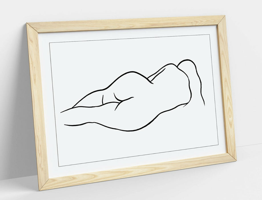 RECLINING NUDE WOMAN SHOWING BOTTOM ART -ART FRAMED POSTER PICTURE PRINT ARTWORK