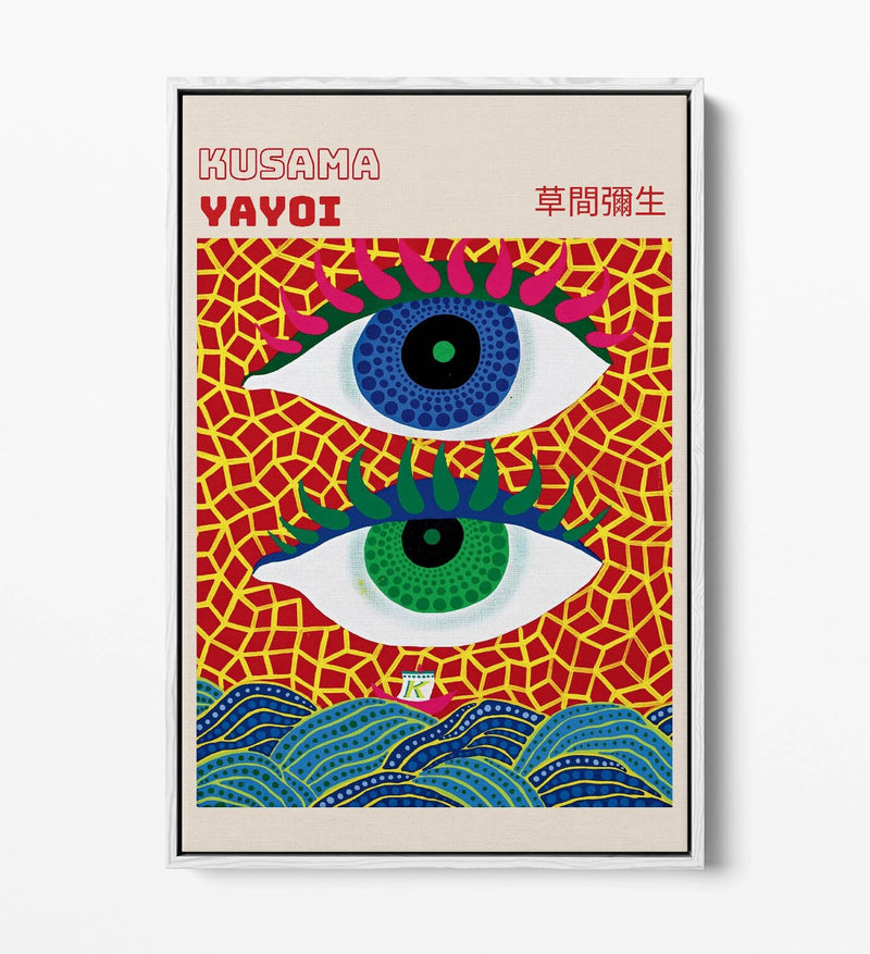 Float Effect Canvas Art - Abstract Eyes Modern Canvas Print With Premium Varnish Finish