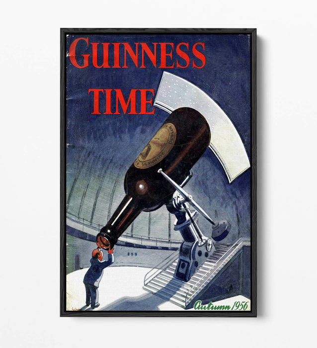 VINTAGE RETRO "GUINNESS TIME" POSTER ADVERT -FLOAT EFFECT CANVAS ART PRINT