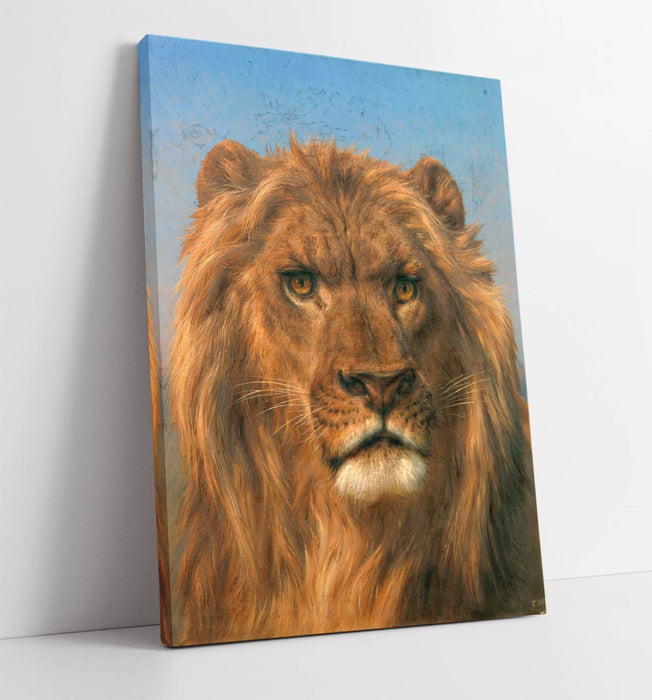 Canvas Wall Art - Rosa Bonheur Lion Portrait | Handmade Premium Varnish Finish