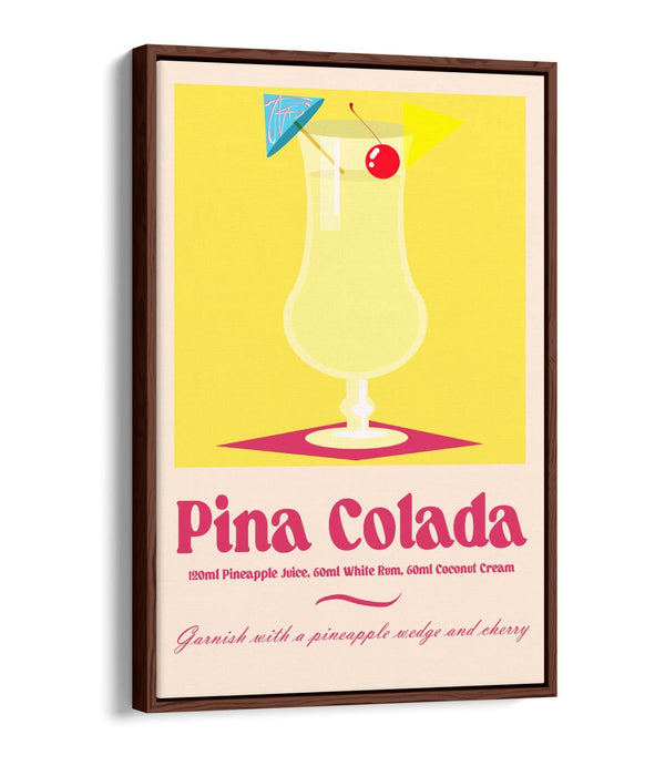 Pina Colada Canvas Art – Vibrant Cocktail Wall Decor | Float Effect Canvas Print