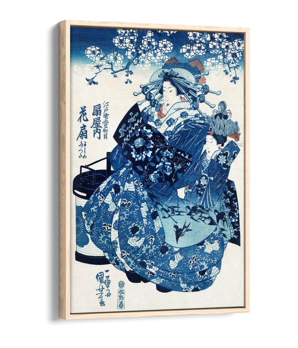 Japanese Canvas Wall Art – Utagawa Kuniyoshi Japanese Woman Print | Float Effect Canvas