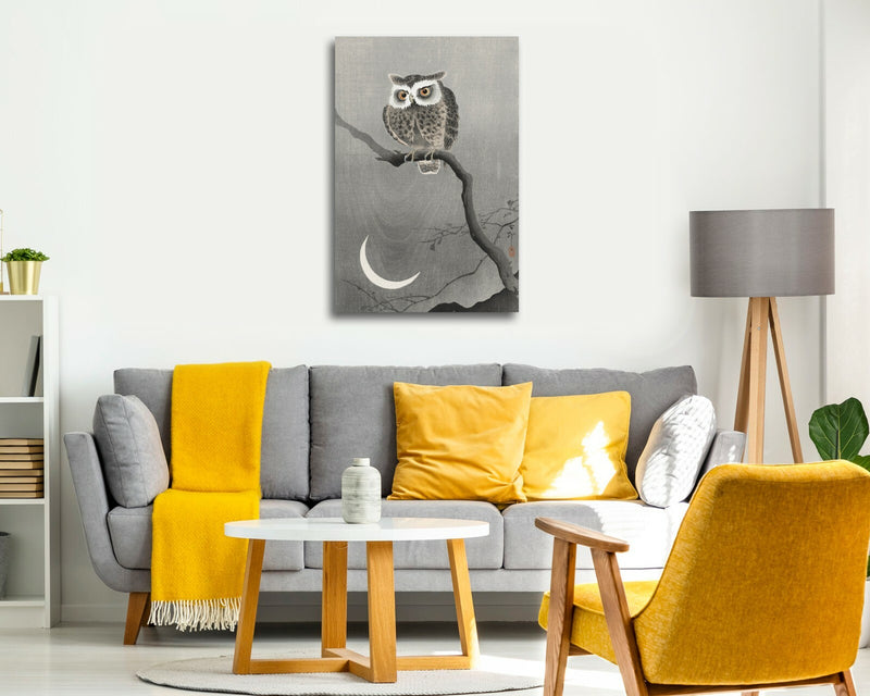 Owl Canvas Wall Art – Handmade Japanese Owl Print on Archival Grade Canvas