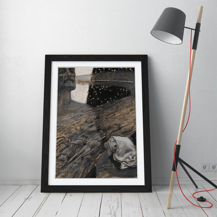 Framed Wall Art - Askel Gallen-Kallela River Of The Dead Poster Print With Quality Wood Frame