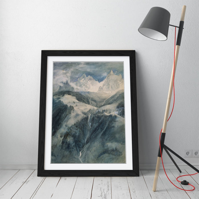Framed Wall Art – John Ruskin La Cascade De La Folie, Handmade Wall Decor Print
