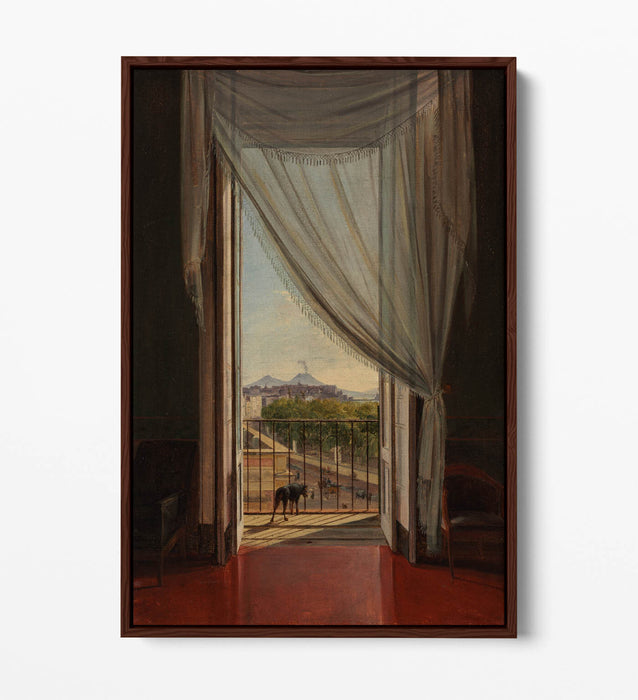 FRANZ LUDWIG CATEL, VIEW OF NAPLES -FLOAT EFFECT CANVAS WALL ART PRINT