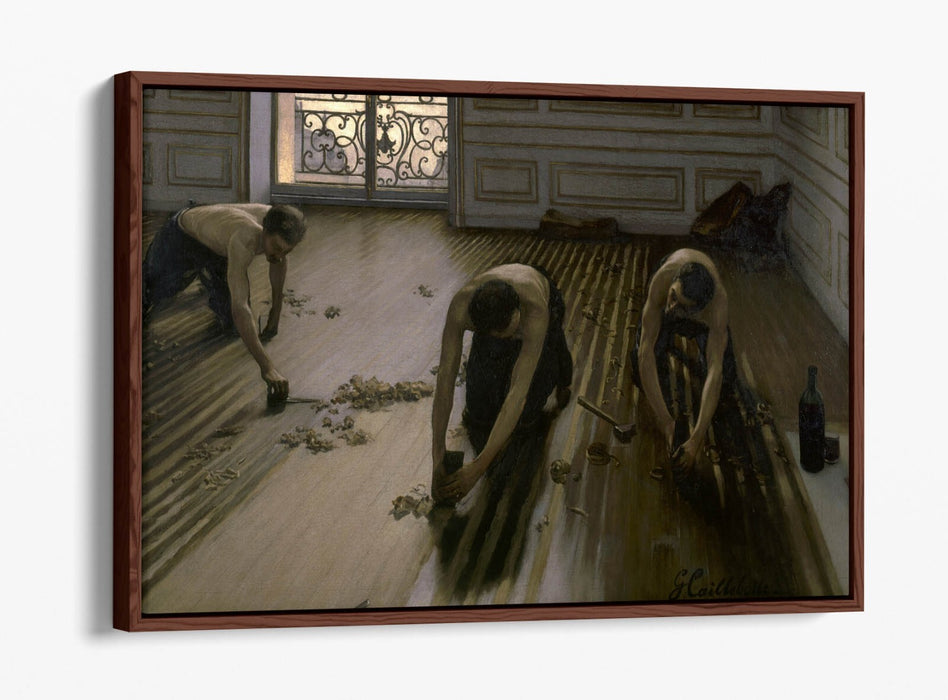 Float Effect Canvas Art – Gustave Caillebotte The Floor Scrapers Print On MDF Frame