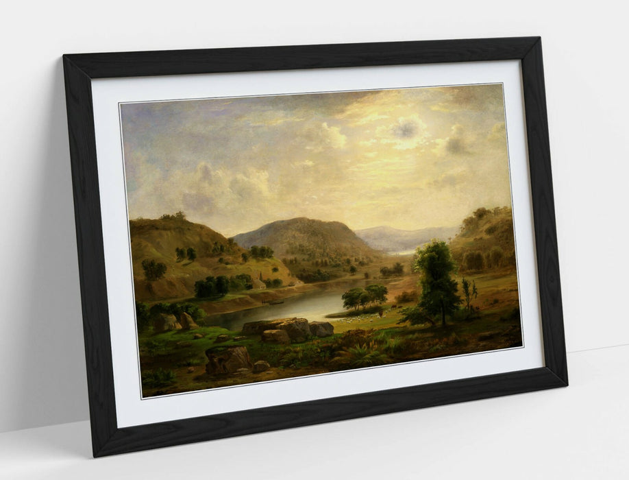 ROBERT S. DUNCANSON, VALLEY PASTURE -FRAMED WALL ART PICTURE PRINT
