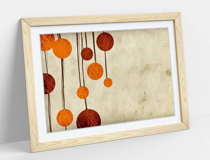 Framed Abstract Poster - Red Orange Artwork | Handmade UK Bedroom Print