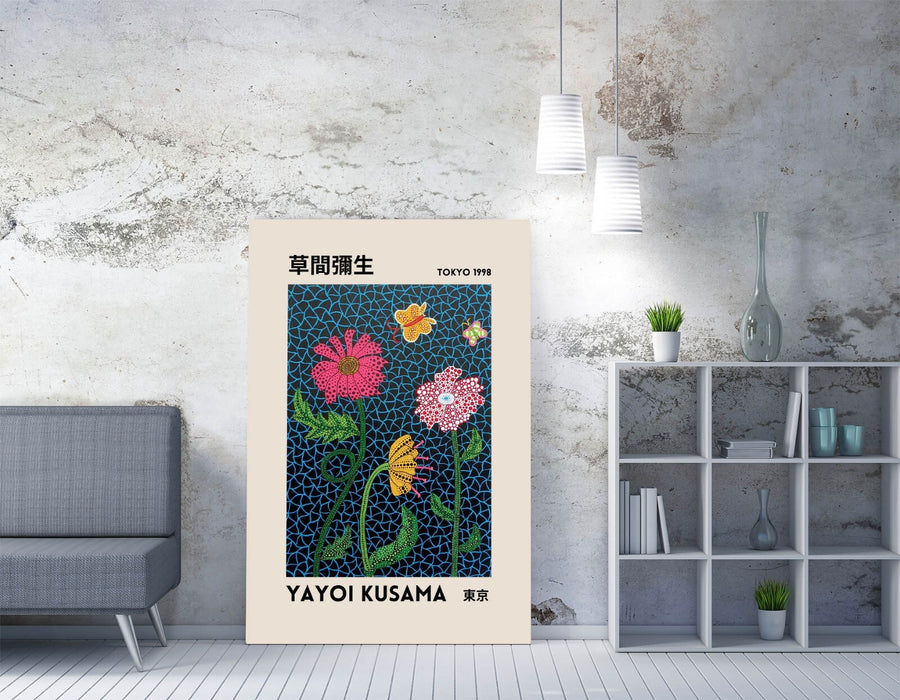 Yayoi Kusama Canvas Art - Handmade Floral Wall Decor | Premium Varnish Finish