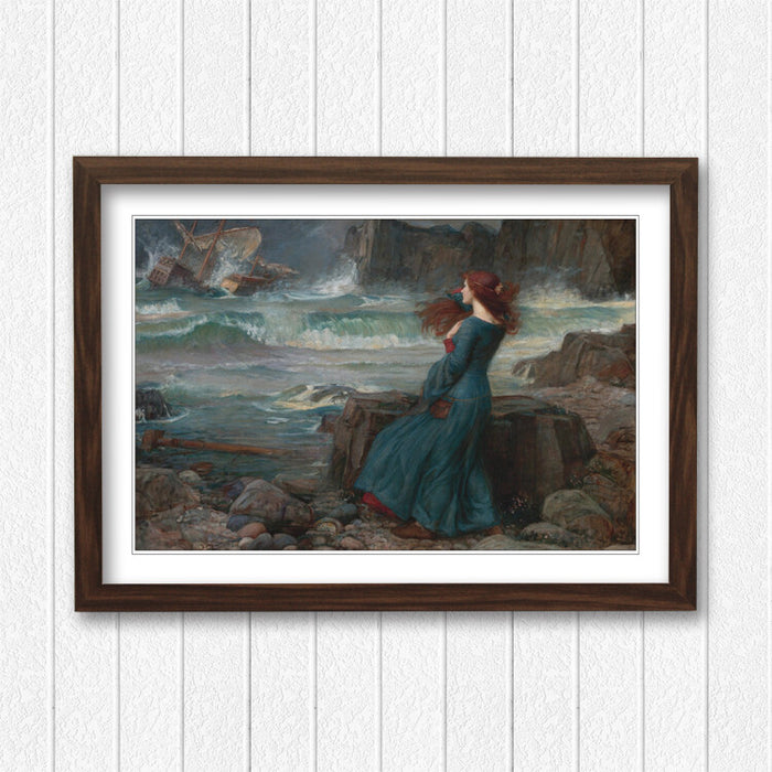 JOHN WILLIAM WATERHOUSE MIRANDA TEMPEST FRAMED ART POSTER PAINTING PRINT 4 SIZES
