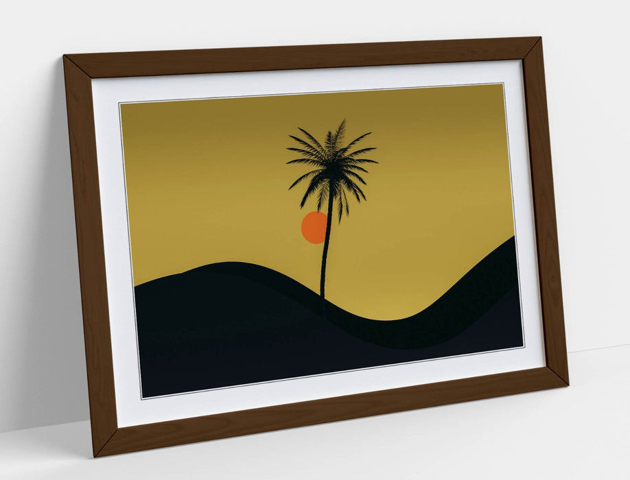 Palm Tree Wall Art - Framed Poster Print | Desert Home Decor | UK Handmade Frame