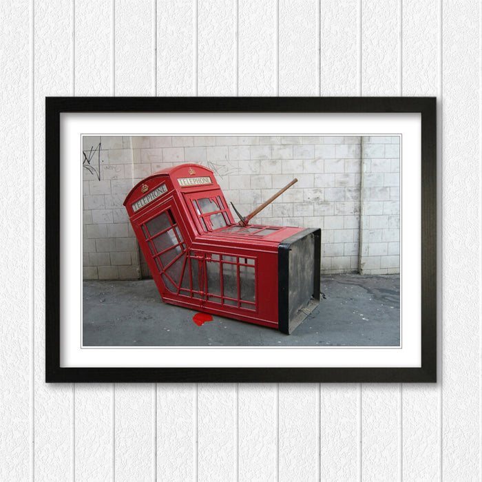 Banksy Framed Poster – Death Of A Phonebox | Urban Wall Art Print | Matte Finish