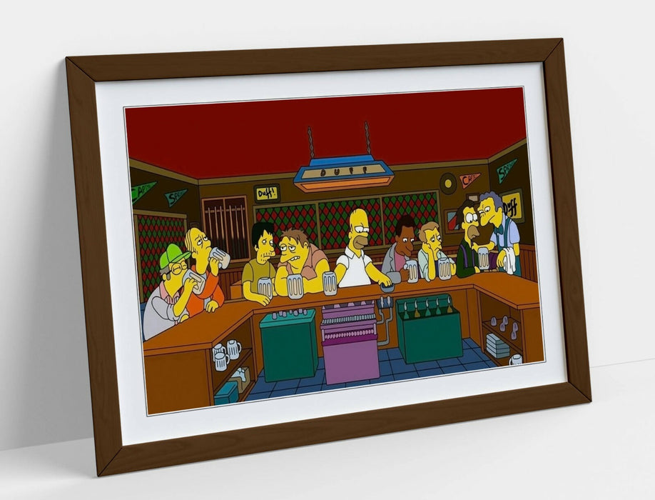 Simpsons Framed Poster - Handmade UK Wall Art Poster With Faux Wood Frame