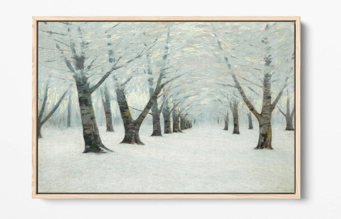 L. BIRGE HARRISON, TUNNEL OF TREES IN WINTER -FLOAT EFFECT CANVAS WALL ART PRINT