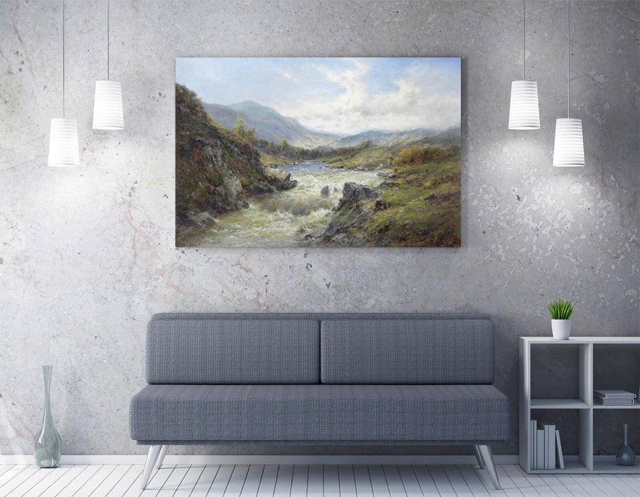 Canvas Wall Art - Alfred De Breanski Falls Of The Tay Handmade Print On Archival Grade Canvas