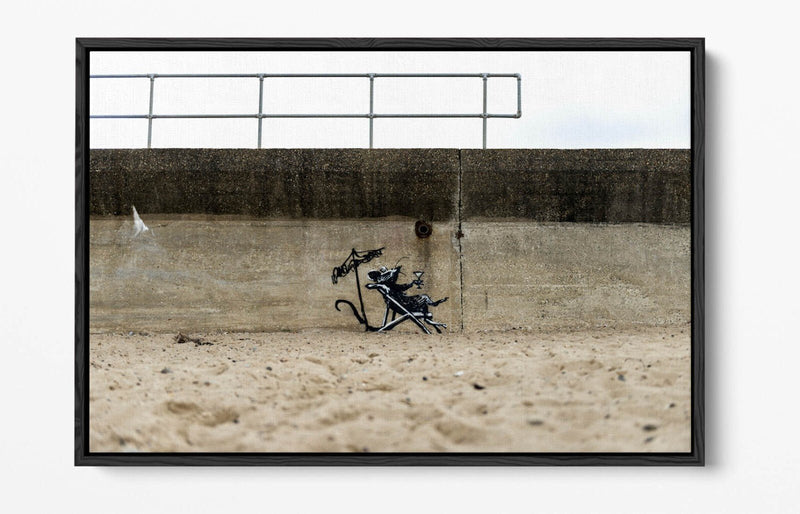 Banksy Graffiti Canvas - Float Effect Canvas Wall Art Print With Vibrant Color