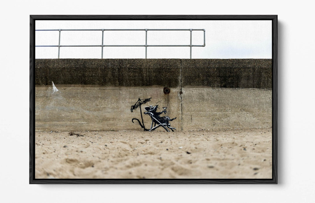 Banksy Graffiti Canvas - Float Effect Canvas Wall Art Print With Vibrant Color