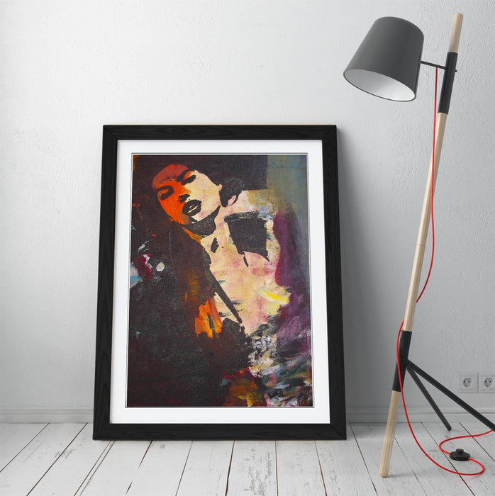 Abstract Graffiti Wall Art – Multicolour Woman Print | Framed Matte Poster