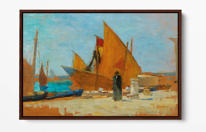 Float Effect Canvas Art - Yellow Sails Handmade Wall Decor with Deep Frame
