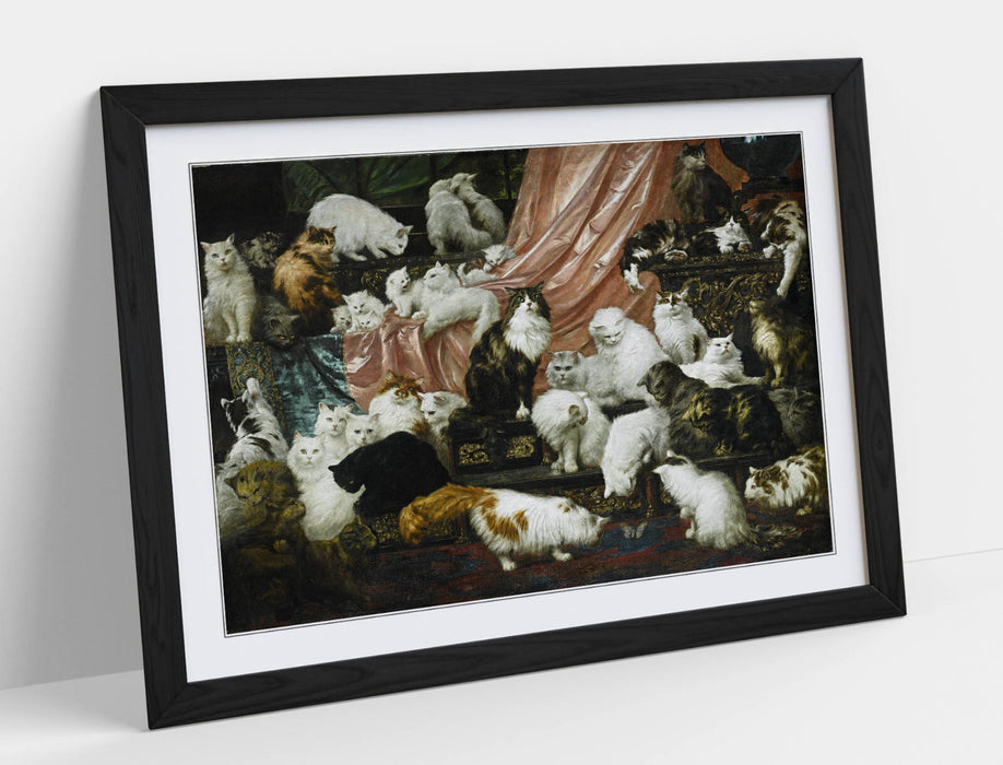 Framed Wall Art Featuring Carl Kahler Painting - My Wife's Lovers Print, Ready to Hang
