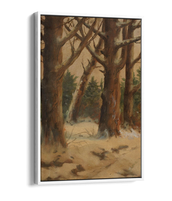 Canvas Wall Art - Forest Winter Painting | Premium Float Effect Canvas Print