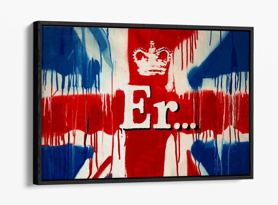 BANKSY JUBILEE ER SORRY -FLOAT EFFECT CANVAS WALL ART PIC PRINT