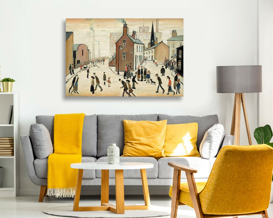 Street Scene people CANVAS WALL ART PICTURE PRINT PAINTING LS Lowry Style