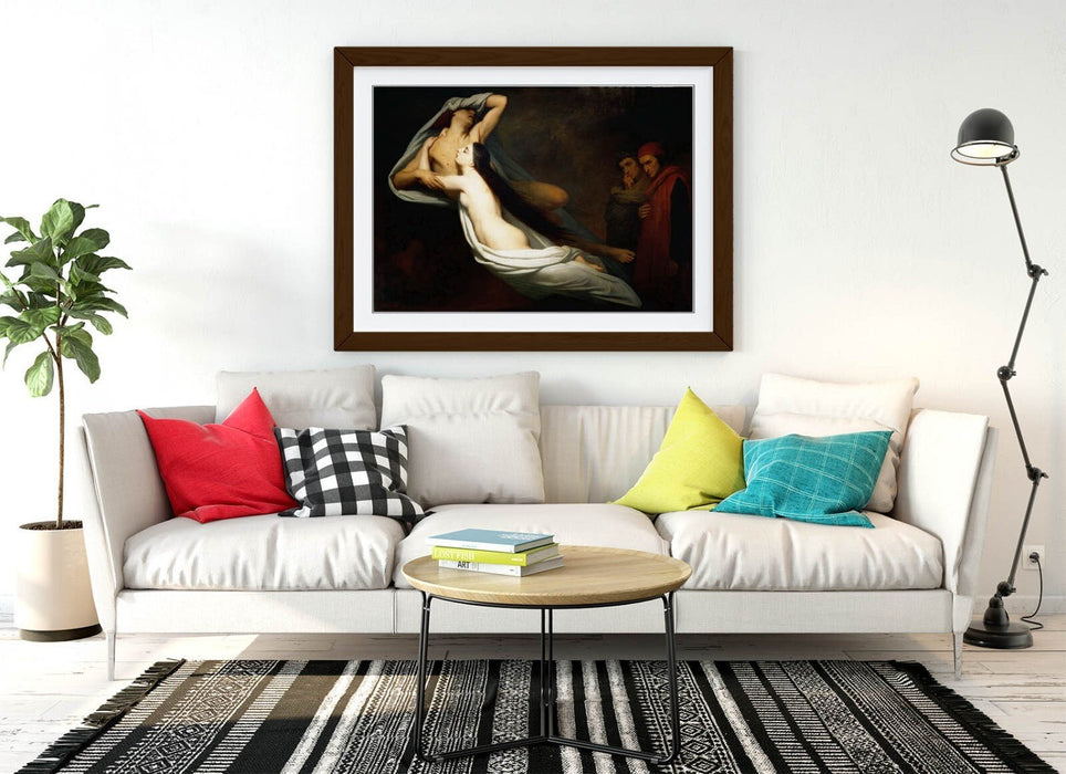 Framed Art Poster - 'Ary Scheffer, The Ghosts of Paolo and Francesca' Wall Art Print, UK Made