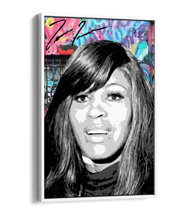 Graffiti Canvas Wall Art – Tina Turner Portrait Float Effect Canvas Print