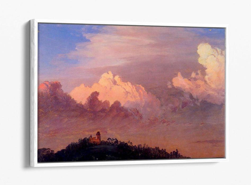 FREDERIC EDWIN CHURCH, CLOUDS OVER OLANA -FLOAT EFFECT CANVAS WALL ART PRINT ART